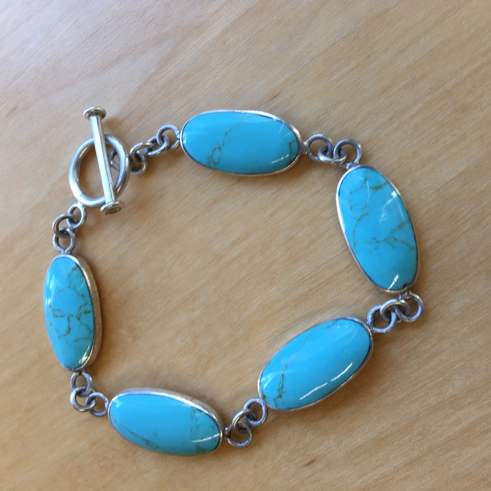 Sterling and Turquoise Bracelet - 19.2g